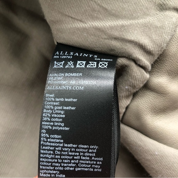 All Saints Avalon Leather Bomber Jacket - Picture 7 of 7